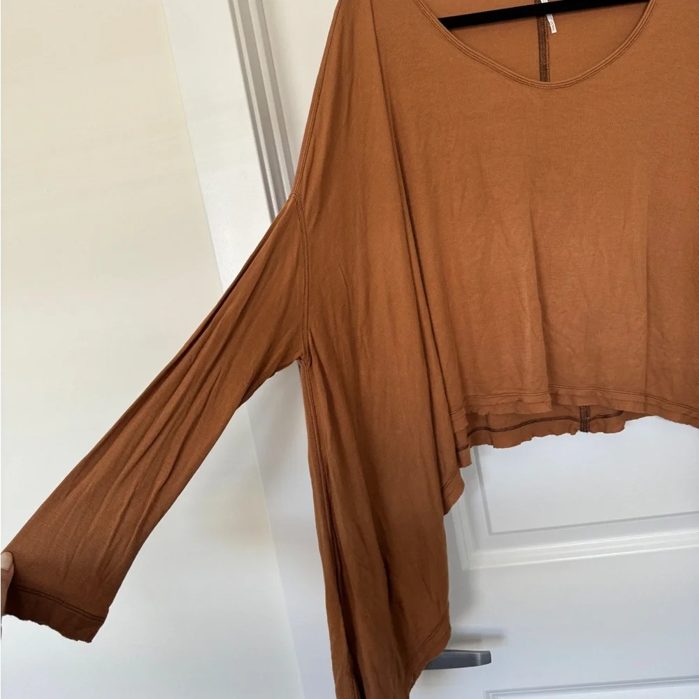 Free People We The Free January Sienna Tunic Long Bat Sleeve Top Burnt Orange - Picture 5 of 8